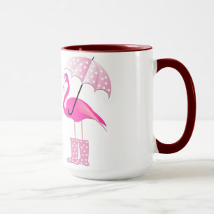 Taza Flamingo Black 15 oz Ringer Mug
