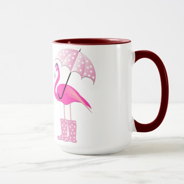 Taza Flamingo Black 15 oz Ringer Mug (Derecha)