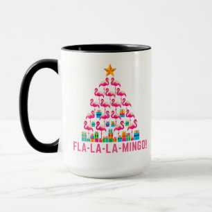 Taza Flamingo Christmas Tree with Present