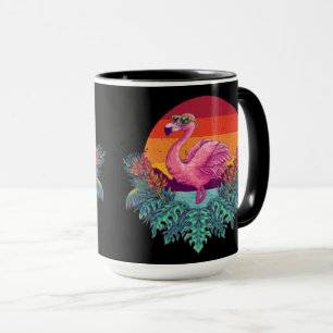 TAZA FLAMINGO DE PINO DE AZULEJOS CORTOS
