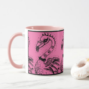 Taza FLAMINGO DE ROCKER DE PUNK DE gótico, HERRAMIENTAS