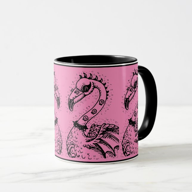 Taza FLAMINGO DE ROCKER DE PUNK DE gótico, HERRAMIENTAS (Anverso derecho)