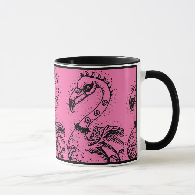 Taza FLAMINGO DE ROCKER DE PUNK DE gótico, HERRAMIENTAS (Derecha)