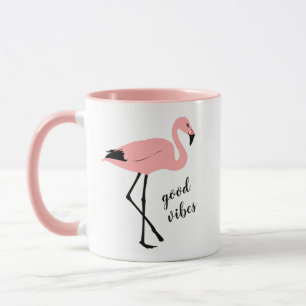 Taza Flamingo Good Vibes Pink Black Mug