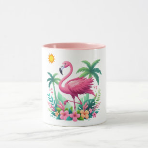 Taza Flamingo rosa de Florida/Tropical