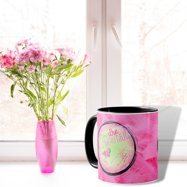 Taza Flamingo Rosa Eres Hermoso Inspirador (Subido por el creador)