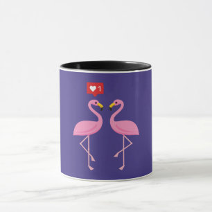 Taza Flamingo Rosa lindo como Pastel de Corazón