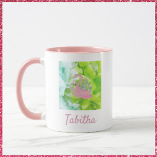 Taza Flamingo y palmas tropicales