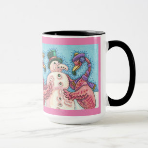 Taza Flamingos rosas que hacen que los NAVIDADES de nie