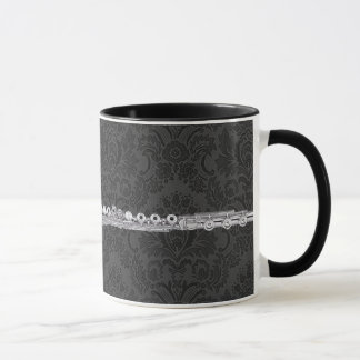 Taza Flauta de plata en el damasco negro