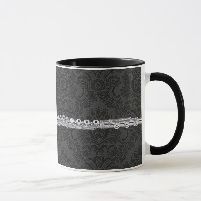 Taza Flauta de plata en el damasco negro (Derecha)