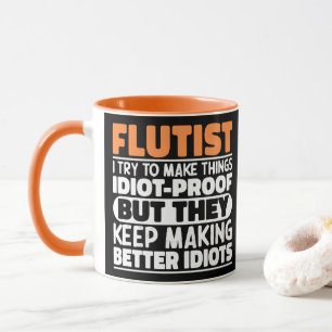 Taza Flautista Intenta Hacer Las Cosas Divertidas Flaut