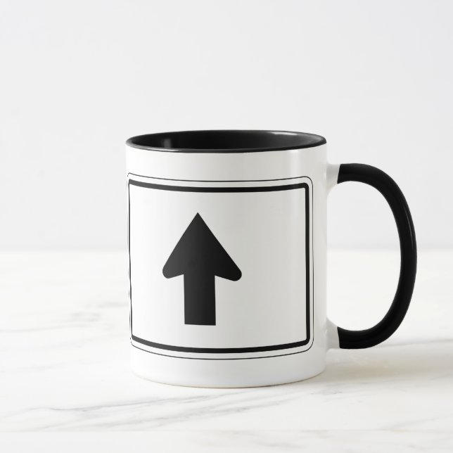 Taza Flecha direccional para arriba, señal de tráfico, (Derecha)