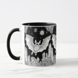 Taza Fledermaus unter magischem Sternenhimmel
