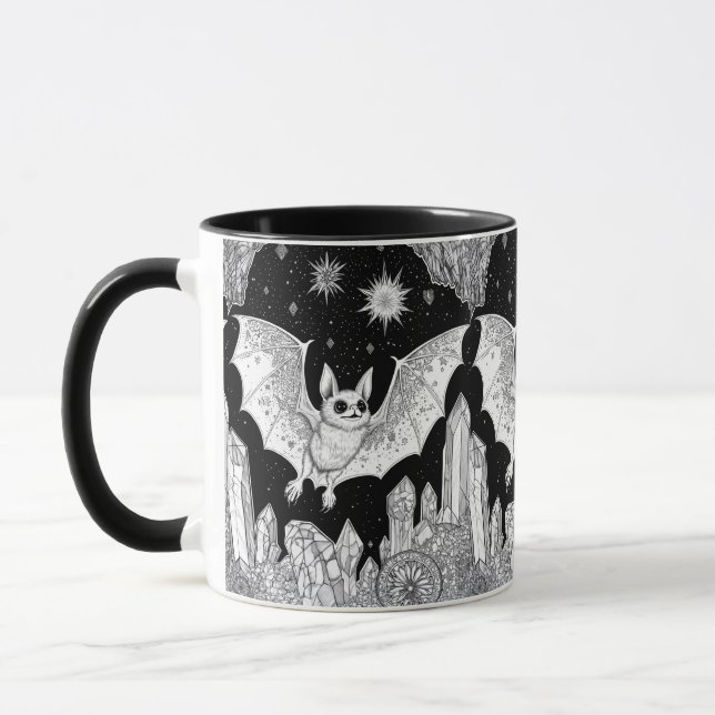 Taza Fledermaus unter magischem Sternenhimmel (Izquierda)