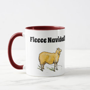 Taza Fleece Feliz Navidad Gracioso Navidad Chiste ovino