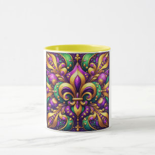 Taza fleur de lis mardi gras