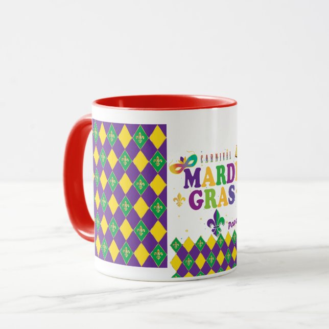 Taza Fleur de Lis Rhombus, Fiesta del Carnaval de Mardi (Anverso izquierdo)