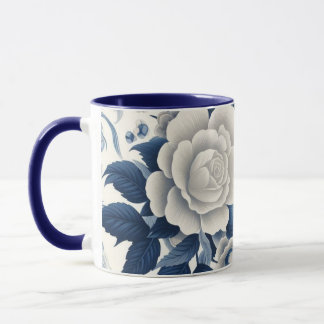 Taza Fleurs bleue et blanches