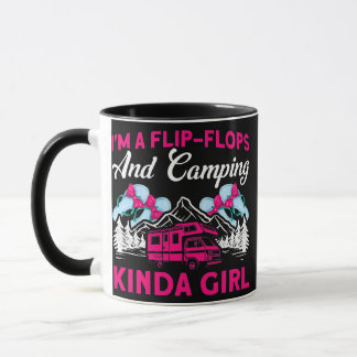 Taza Flip Flops Y Camping Kinda Caravan Chica