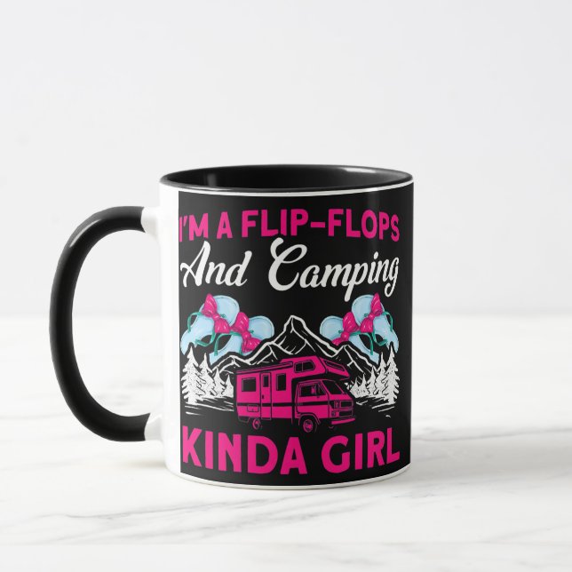 Taza Flip Flops Y Camping Kinda Caravan Chica (Izquierda)
