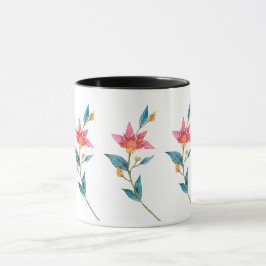 Taza Flor acuarela rosa