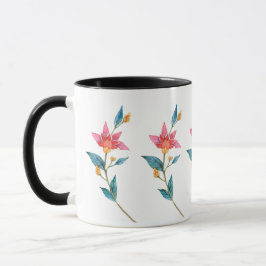 Taza Flor acuarela rosa