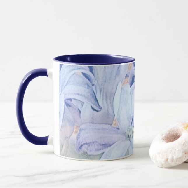 Taza Flor azul azul claro (Con donut)