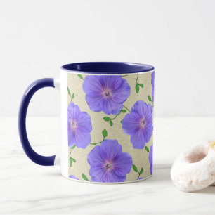 Taza Flor azul botánica del verano dulce