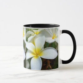 Taza Flor blanca del Plumeria de Hawaii
