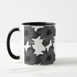 Taza Flor de abstracto gris negro