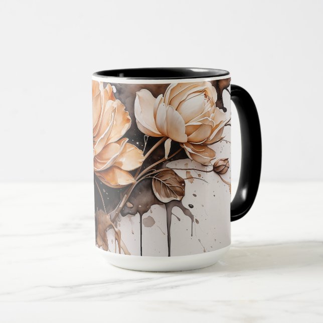 Taza Flor de acuarela elegante Mug (Anverso derecho)
