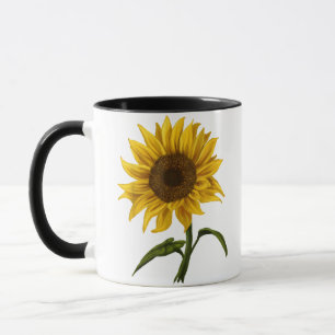 Taza Flor de Acuarela Floral de Girasol Luz del Sol