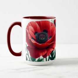 Taza Flor de adormidera roja
