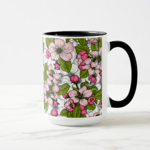 Taza Flor de Apple en blanco