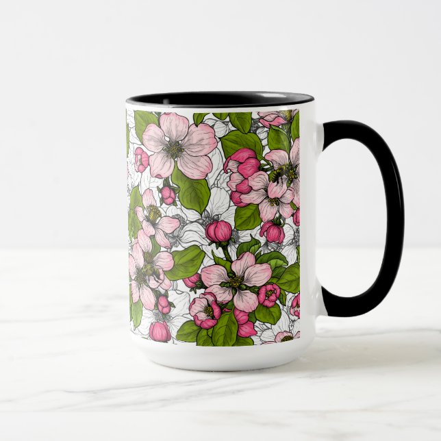 Taza Flor de Apple en blanco (Derecha)