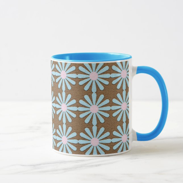 Taza Flor de arte pop azul (Derecha)