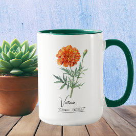 Taza Flor de Birth Month Octubre Marigold