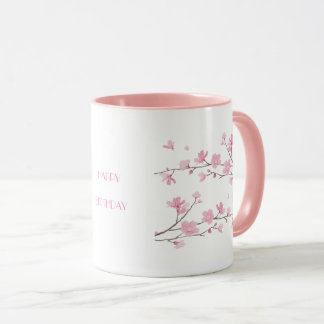 Taza Flor de cerezo - CUMPLEAÑOS Transparente-FELIZ