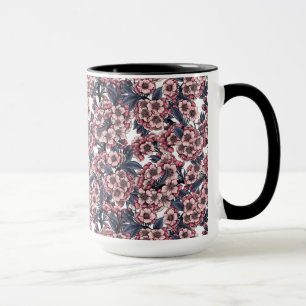 Taza Flor de cerezo en rosa y azul