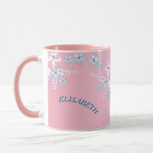Taza Flor de cerezo japonés rosa y azul sakura (Izquierda)