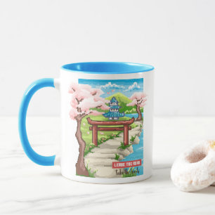 Taza Flor de Cerezo Japonesa Pixel Art