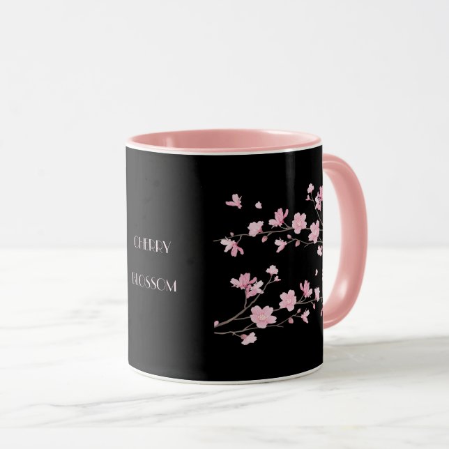 Taza Flor de cerezo - negro (Anverso derecho)