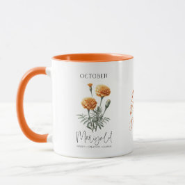 Taza Flor de cumpleaños de octubre Regalo de caléndula