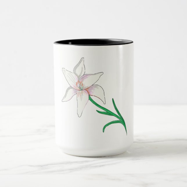 Taza Flor de Lirio Blanco (Centro)
