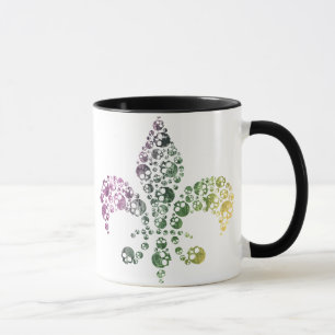Taza Flor de lis del cráneo