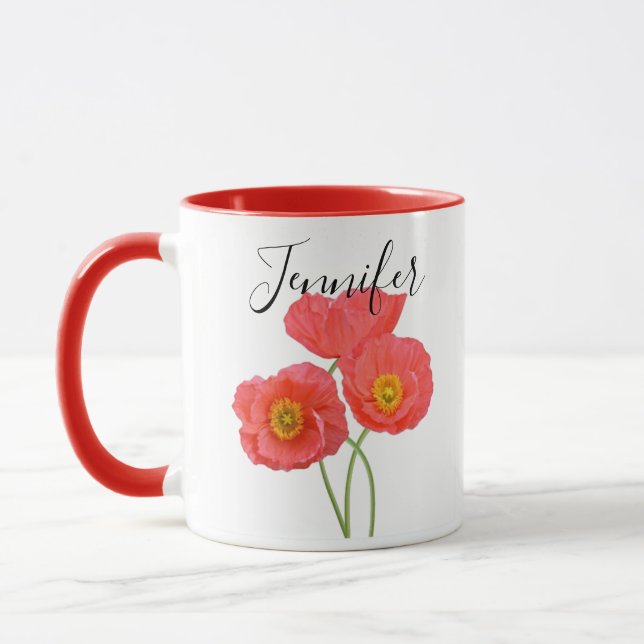 Taza Flor de mes de nacimiento - Mug personalizada de a (Izquierda)