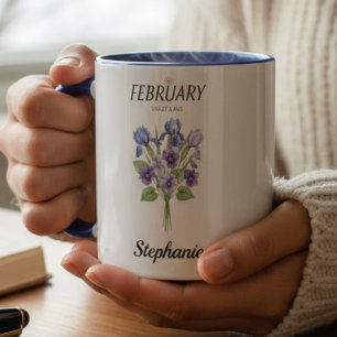 Taza Flor de nacimiento de febrero Amante de la natural