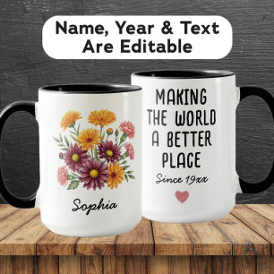 Taza Flor de nacimiento personalizada de noviembre - No