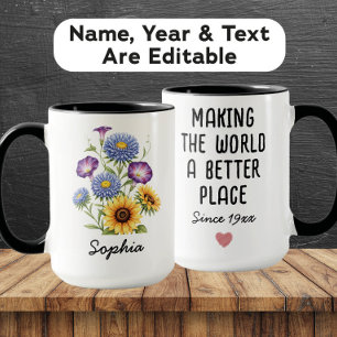 Taza Flor de nacimiento personalizada de septiembre - N